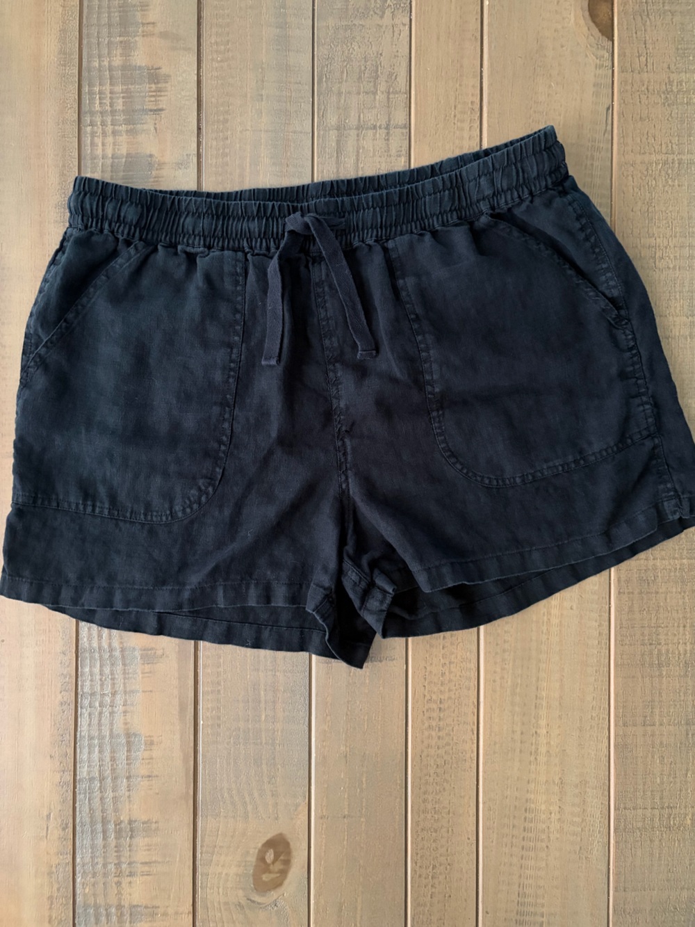 Quince 100% European Linen Pull-On Shorts - Black
